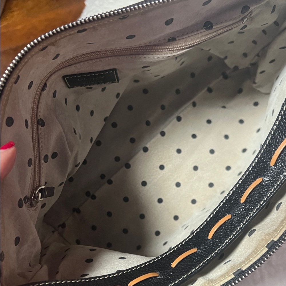 Kate Spade vintage made in italy Black Leather Purse with brown bows - Picture 4 of 6